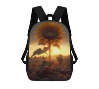 sinyumoney Zaino Stampato 3D Per Bambini Tropicale Sunset Zaino Scuola Per Ragazzi E Ragazze, Borsa Scuola Elementare, Borsa Per Libri Adolescenti, Sunflower Sunset Ground, 17"