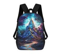 sinyumoney Zaino Stampato In 3D Per Bambini Autunno Sunrise Borsa Da Viaggio Leggero E Alla Moda Per Scuola E Viaggi Degli Studenti, Mistico Mountain Peak, 17"