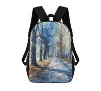 sinyumoney Zaino Stampato In 3D Per Bambini Autunno Sunrise Borsa Da Viaggio Leggero E Alla Moda Per Scuola E Viaggi Degli Studenti, Inverno Blues, 17"