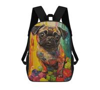 sinyumoney Zaino Stampato In 3D Per Bambini Colorful Pug with Building Blocks Borsa Da Viaggio Leggero E Alla Moda Per Scuola E Viaggi Degli Studenti, Stile:, 17"