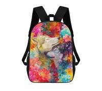 sinyumoney Zaino Stampato In 3D Per Bambini Colorful Pug with Building Blocks Borsa Da Viaggio Leggero E Alla Moda Per Scuola E Viaggi Degli Studenti, Stile-21, 17"