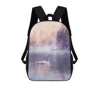 sinyumoney Zaino Stampato In 3D Per Bambini Duck Color Zaino Scuola Per Ragazzi E Ragazze, Borsa Da Scuola Elementare, Borsa Per Libri Per Adolescenti, Swans Dawn Serenity, 17"
