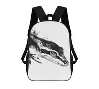sinyumoney Zaino Stampato In 3D Per Bambini Nero E Oro Shark Borsa Da Viaggio Leggero E Alla Moda Per La Scuola E I Viaggi Degli Studenti, Gecko Watercolor, 17"