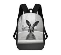 sinyumoney Zaino Stampato In 3D Per Bambini Raven Black Retro Borsa Da Viaggio Leggero E Alla Moda Per Scuola E Viaggi Degli Studenti, Kangaroo Bathtub, 17"