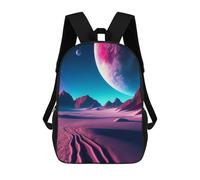 sinyumoney Zaino Stampato In 3D Per Bambini Space Music Borsa Da Viaggio Leggero E Alla Moda Per Scuola E Viaggi Degli Studenti, Retrofuture Desert, 17"