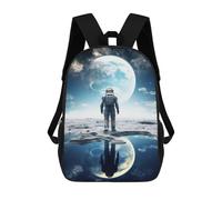 sinyumoney Zaino Stampato In 3D Per Bambini Space Music Borsa Da Viaggio Leggero E Alla Moda Per Scuola E Viaggi Degli Studenti, Alien Planet View, 17"