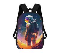 sinyumoney Zaino Stampato In 3D Per Bambini Space Music Borsa Da Viaggio Leggero E Alla Moda Per Scuola E Viaggi Degli Studenti, Astronaut, 17"