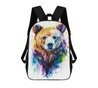 sinyumoney Zaino stampato in 3D per bambini Toucan in Tropical Paradise Zaino scolastico grande capacità per i viaggi, ideale per i ragazzi della scuola primaria e del college, Colorful Bear