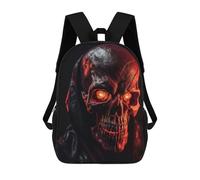 sinyumoney Zaino unisex stampato 3D per viaggi, zaino casual per computer portatile, borsa da scuola leggera per uomini, donne, ragazzi e ragazze., Glowing Red Skull Mask, 17"
