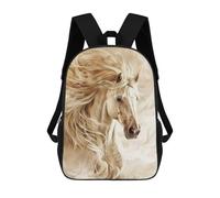 sinyumoney Zaino unisex stampato 3D per viaggi, zaino casual per computer portatile, borsa da scuola leggera per uomini, donne, ragazzi e ragazze., Drawing A Horse With A White Mane, 17"