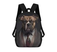 sinyumoney Zaino unisex stampato 3D per viaggi, zaino casual per computer portatile, borsa da scuola leggera per uomini, donne, ragazzi e ragazze., Stylish Dog Ritratto In Suit, 17"