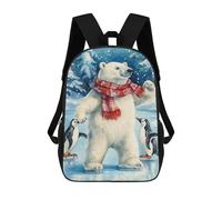 sinyumoney Zaino unisex stampato 3D per viaggi, zaino casual per computer portatile, borsa da scuola leggera per uomini, donne, ragazzi e ragazze., Polar Bear Ice Skating, 17"