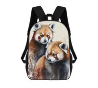 sinyumoney Zaino unisex stampato 3D per viaggi, zaino casual per computer portatile, borsa da scuola leggera per uomini, donne, ragazzi e ragazze., Two Red Pandas Watercolor, 17"