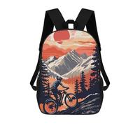 sinyumoney Zaino unisex stampato 3D per viaggi, zaino casual per computer portatile, borsa da scuola leggera per uomini, donne, ragazzi e ragazze., Scenic Mountainbiking, 17"