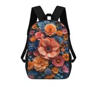 sinyumoney Zaino unisex stampato 3D per viaggio, zaino casual per computer portatile, borsa da scuola leggera per uomini, donne, ragazzi e ragazze, Fiori di carta vintage, 17"