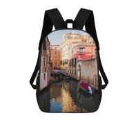 sinyumoney Zaino unisex stampato 3D per viaggio, zaino casual per computer portatile, borsa da scuola leggera per uomini, donne, ragazzi e ragazze, Canale At Sunset In Venice, 17"