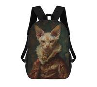 sinyumoney Zaino unisex stampato 3D per viaggio, zaino casual per computer portatile, borsa da scuola leggera per uomini, donne, ragazzi e ragazze, Sphynx Cat Rinascimento, 17"