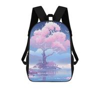 sinyumoney Zaino unisex stampato 3D per viaggio, zaino casual per computer portatile, borsa da scuola leggera per uomini, donne, ragazzi e ragazze, Pink Tree Beside The Lake, 17"