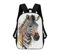 sinyumoney Zebra in Watercolor Zaino Scolastico Per Bambini, Borsa Scolastica Stampata in 3D Per Ragazzi, Studenti Delle Scuole Elementari E Medie 17inch