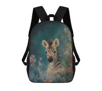 sinyumoney Zebra Portrait in Bloom Zaini Per Bambini Zaino Scolastico Borsa Scolastica Stampata in 3D Borsa Scolastica Per Ragazzi Studenti Delle Scuole Elementari E Medie 17inch