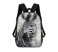sinyumoney Zebra Portrait Zaino Scolastico Per Bambini, Stampato in 3D, Borsa Scolastica Alla Moda, Borsa Scolastica Casual Per Ragazzi, Studenti Delle Scuole Elementari E Medie 17inch