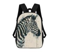 sinyumoney Zebra Watercolor Painting Zaino Scolastico Zaino Per Bambini Borsa Scolastica Di Grande Capacità Zaino Per Bambini Per La Scuola Zaino 3D Borsa Per Libri Regali Per Bambini 17inch