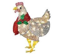 Sinyuyong Decorazione natalizia in acrilico for esterni a forma di pollo con sciarpa - Cartello luminoso for vialetti, patio e giardino(Medium(1pcs))