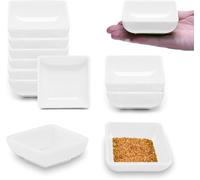sinzau Quadrati Plastica Ciotole per Salse: 12 Pezzi Ciotoline per Aperitivo per Tavolo Festa Barbecue - Bianco Ciotola Salsa di Soia per Finger Food Stuzzichini Sushi