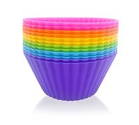 sinzau Stampo per Muffin in Silicone, Pirottini per Muffin Riutilizzabili, 6 Colori, 12 Pezzi