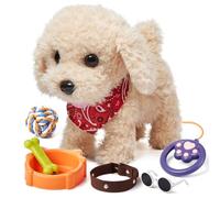 SINZONeu® Cane Robot Interattivo con Guinzaglio - Giocattolo Elettronico per Bambini 3-7 Anni, Cammina, Abbaia e Scodinzola, Regalo per Ragazze Ragazzi