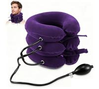 SINZONeu® Collare Cervicale Gonfiabile,Collare ad Aria Regolabile per Dolore & Postura, Decompressione Casa Portatile(Viola)