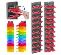 SINZONeu® Organizzatore per Cappelli & Portacappelli 2 Pezzi, Rosso-Nero - Supporto a Parete per 20 Cappelli, Clip a Molla, 2 Sistemi di Montaggio, Per Armadio, Ingresso, Camera dei Bambini