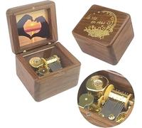 Sinzyo Scatola Musicale Meccanica Scatola Musicale d'Epoca Regalo di Natale di San Valentino(Caratteristica Scatola in Legno di Noce, Melodia:La Vie en Rose)