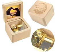 Sinzyo Scatola Musicale Meccanica Scatola Musicale d'Epoca Regalo di Natale di San Valentino(Caratteristica Scatola in Legno di Acero, Melodia:Fly Me to The Moon)