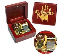 Sinzyo Scatola musicale meccanica Scatola musicale d'epoca Regalo di Natale di San Valentino(Elfen Lied-Scatola di legno rossa)