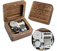 Sinzyo You Are My Sunshine Scatola Musicale Vintage in Legno Movimento a orologeria Regalo di Natale San Valentino Compleanno (Scatola in Legno di Noce)