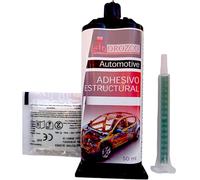 SIO Adesivo Sigillante Strutturale Epossidico 2 Componenti 50 ml - Colla Bicomponente Alta Resistenza per Metallo, Plastica, PVC e ABS - Riparazioni Auto e Industriali, Indurimento Rapido