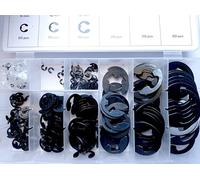 SIO Kit Anelli Seeger Esterni DIN 6799 300 Pezzi - Circlip RA per Alberi - Anelli di Sicurezza in Acciaio - Set Seeger per Auto Officina Industria Riparazione - clip sicurezza albero - circlip acciaio