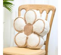 Sioloc Cuscino a forma di fiore, cuscino da pavimento con fiori (bianco, 40 cm)