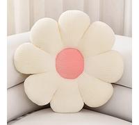 Sioloc Cuscino a forma di fiore, cuscino da pavimento, cuscino per seduta, graziosa decorazione per la stanza e cuscino in peluche per camera da letto, divano, sedia (bianco, 40 cm)