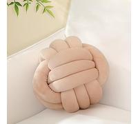Sioloc Morbido cuscino decorativo rotondo per la casa, cuscino di peluche, fatto a mano, cuscino rotondo (19,8 cm, beige)
