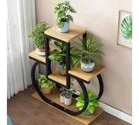 SIONDSTS Espositore per Piante da Esterno a 4 Livelli,mensole per vasi di Fiori in Ferro Multistrato,Supporto angolare per Fiori,Moderno Grande scaffale per Piante da Interno per Patio,Nero,72cm