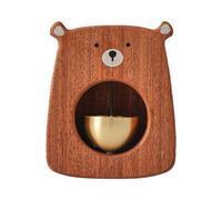 Sionhiuo Campanello Manuale | Carina Statua Campanello Orso in Legno con Suono Nitido | Decorazione da Tavolo, Giocattolo Interattivo per Bambini Ragazzi
