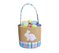 Sionhiuo Cesto di Pasqua con manico, cestino di Pasqua divertenti vuoti - Borsa di snack di grande capacità | Decorato con coniglietto ricamato, cestini di conservazione delle forniture pasquali per