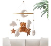 Sionhiuo Culla mobile - Camera dei bambini con orso e nuvola, gioielli decorativi, con rotazione per bambini, ragazze, bambini in età prescolare, per la cameretta dei bambini
