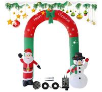 Sionhiuo Del Buon Natale - 2.4 Metri LED Babbo Natale Pupazzo Di Neve Decorazioni Soffiabili,Inflabile Natalizio Per Viale D'Accesso | per Giardino Cortile Sentiero Patio Prato Portico Fattoria
