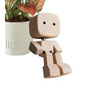 Sionhiuo Figura in legno fatta a mano, decorazione per auto, per scrivania, e sculture per auto e casa