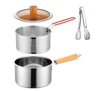 Sionhiuo Friggitrice con cestino per friggere - Pentole con inserto per colino per friggere - Colino da cucina in acciaio inox per pesce pollo