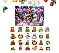 Sionhiuo Natale anatroccoli Calendario 'Avvento, 24 giorni di Natale conto alla rovescia Anatre Giocattoli Set Sacchetto Zaino Ciondolo Portachiavi per Bagno In Viaggio Sacchetto Regalo