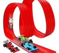 Sionhiuo Set Di Pista Per Auto Da Corsa,Gioco Portatile Con Ventose,Giocattolo Auto Da Corsa Con Pista Arrotolabile - Per Balcone Camera Da Letto Interno Esterno Cortile Ragazzi Ragazze Bambini